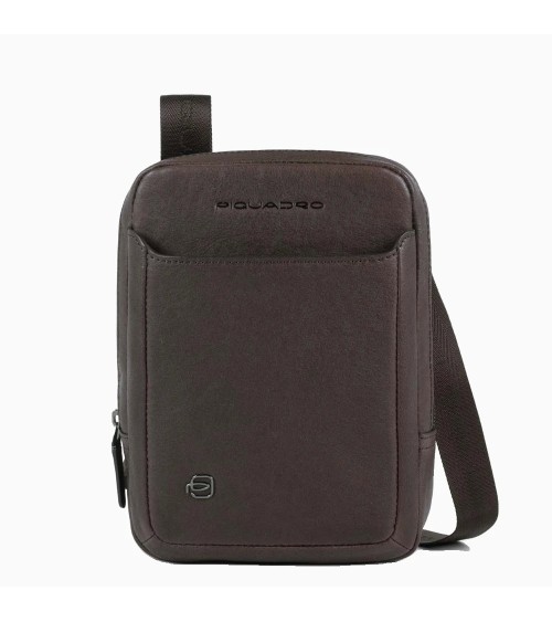 PIQUADRO Mini iPad Messenger Bag | Black Leather | CA3084B3